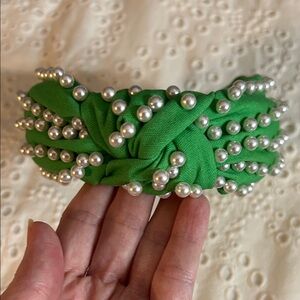 La Bella Emerald Pearl-Studded Headband
